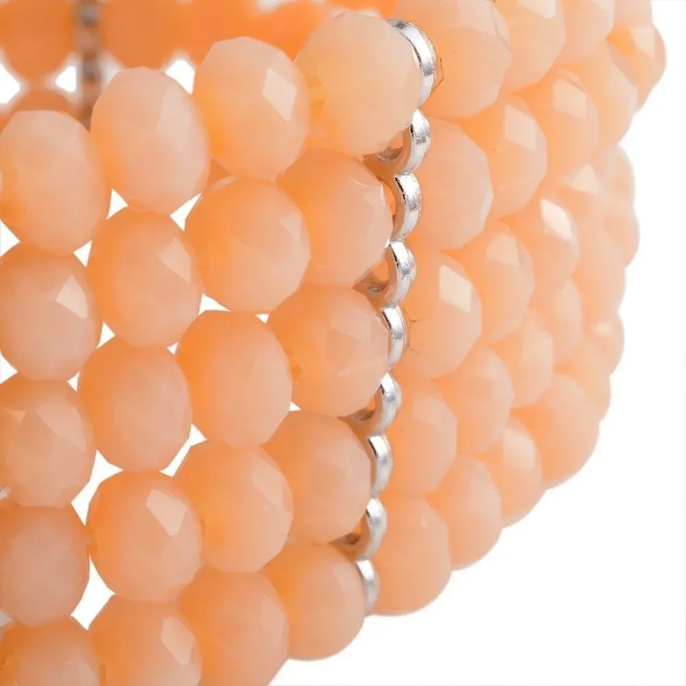 Simulated Citrine Austrian Crystal Silvertone Bracelets (Stretchable)
